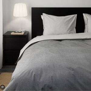 NEW IKEA BLÅVINDA 100 % Cotton Striped Gray White King Duvet Cover